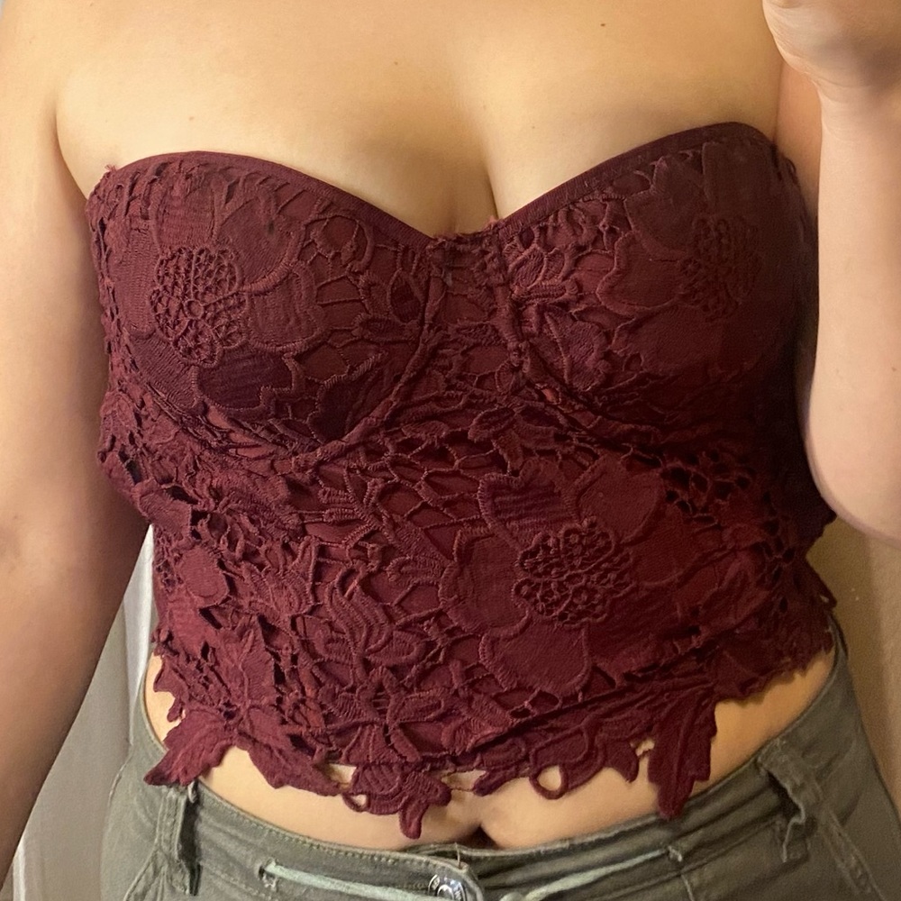 Burgundy crop top